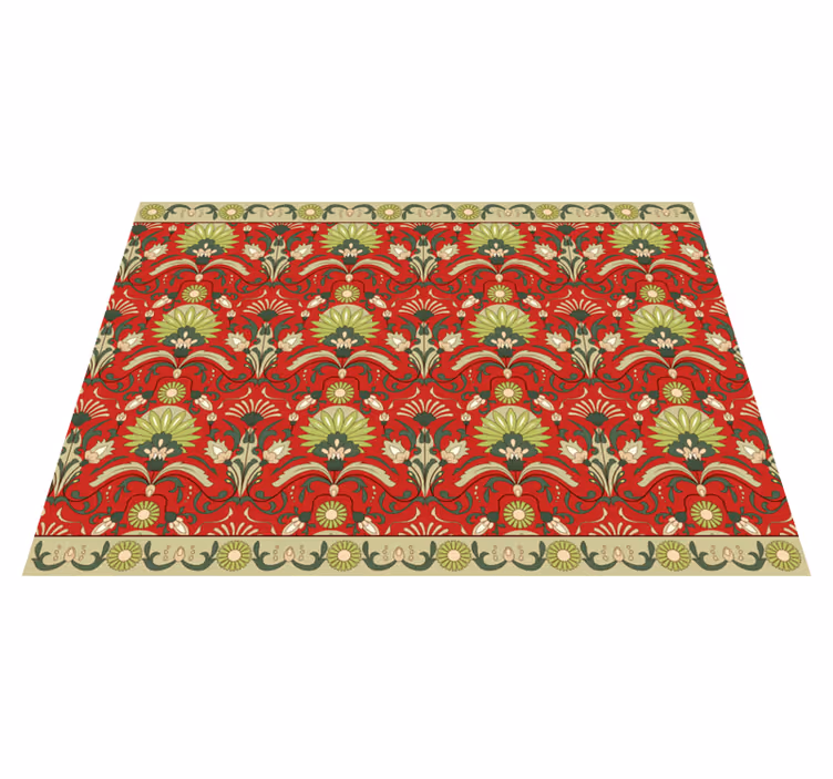 Traditional green design dining room vinyl carpet - TenStickers