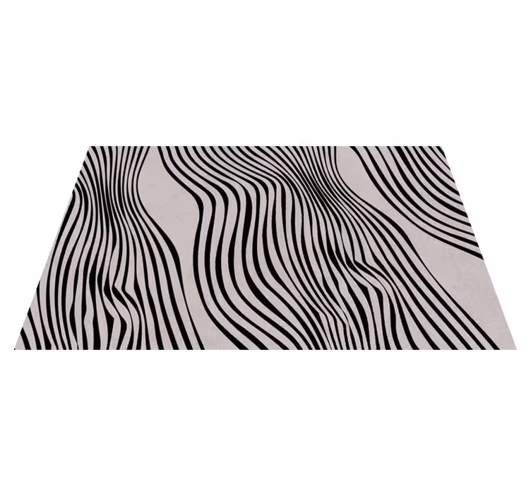 Black abstract lines dining room vinyl carpet - TenStickers