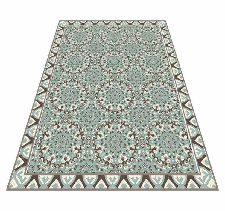 Floral tile pattern dining room vinyl carpet - TenStickers