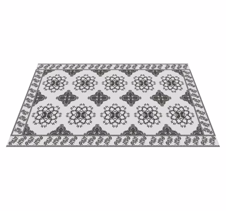 Floral vintage design dining room vinyl carpet - TenStickers