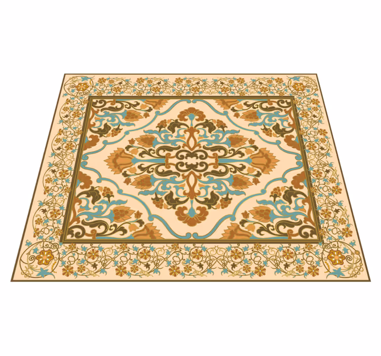 Mandala beige design dining room vinyl carpet - TenStickers