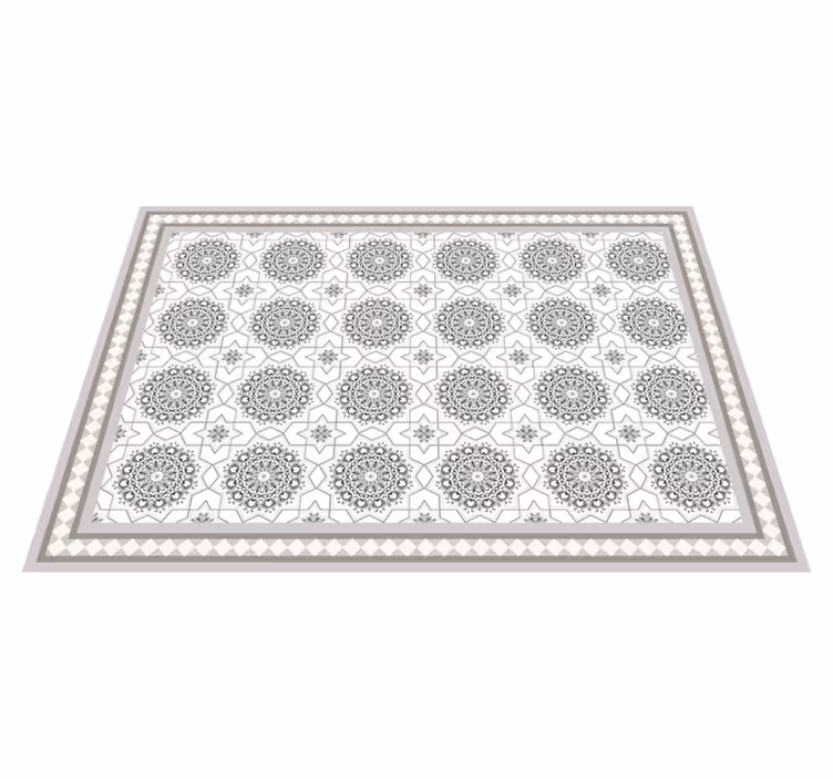 Moroccan light grey design dining room vinyl carpet - TenStickers