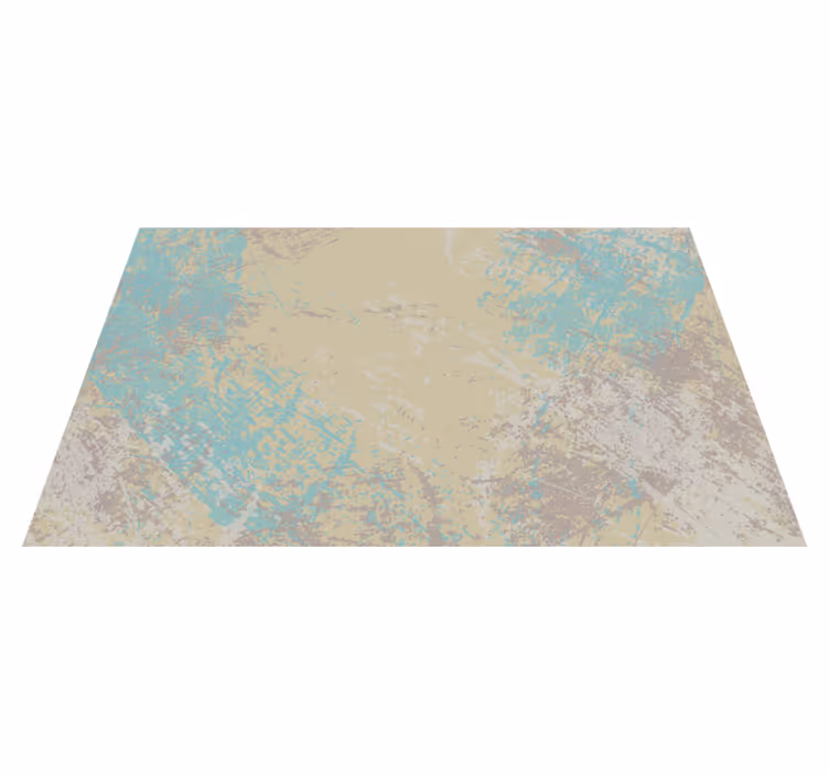 Yellow & Blue abstract design dining room vinyl carpet - TenStickers