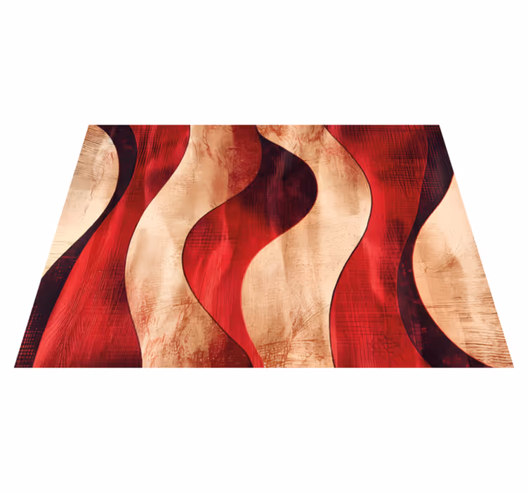 Modern waves pattern red vinyl carpet - TenStickers