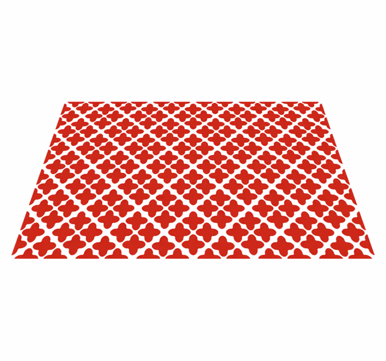White geometric pattern red vinyl carpet - TenStickers