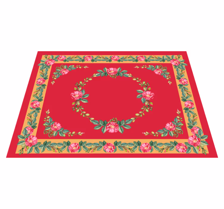 Vintage floral pattern red vinyl carpet - TenStickers
