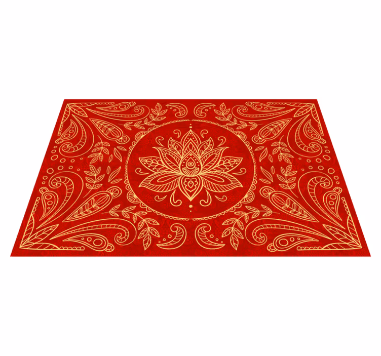 Vintage mandala design red vinyl carpet - TenStickers