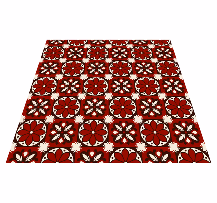 Vintage tile pattern red vinyl carpet - TenStickers