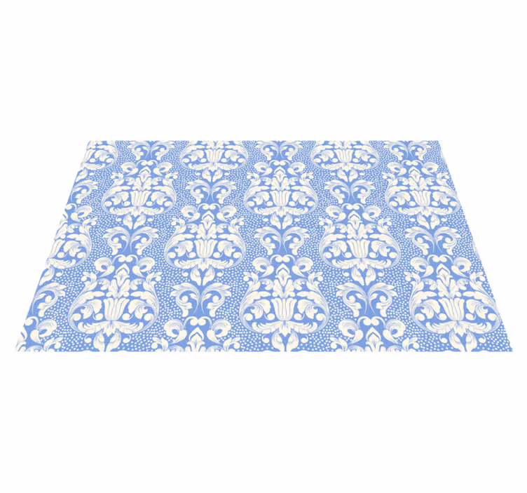 Baroque Blue Pattern tile vinyl carpet - TenStickers