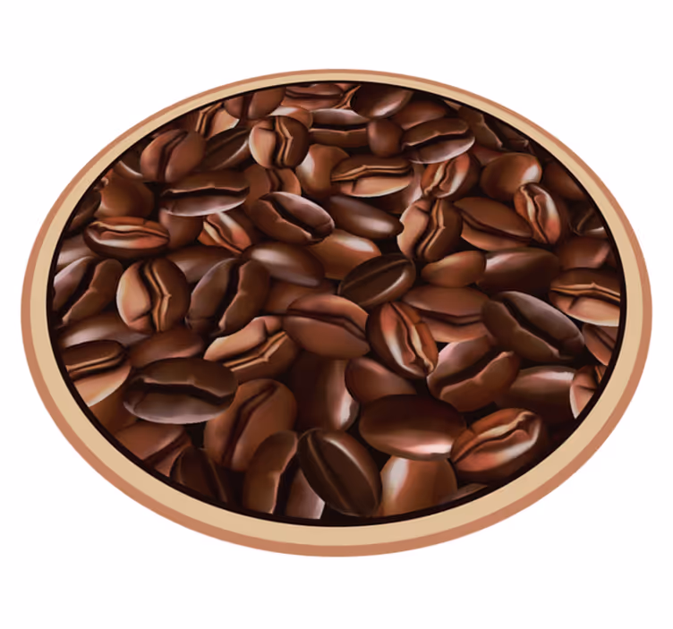 Coffee Beans Circle texture vinyl carpet - TenStickers
