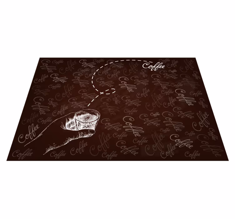 Calligraphic Beverage Motif custom vinyl carpet - TenStickers