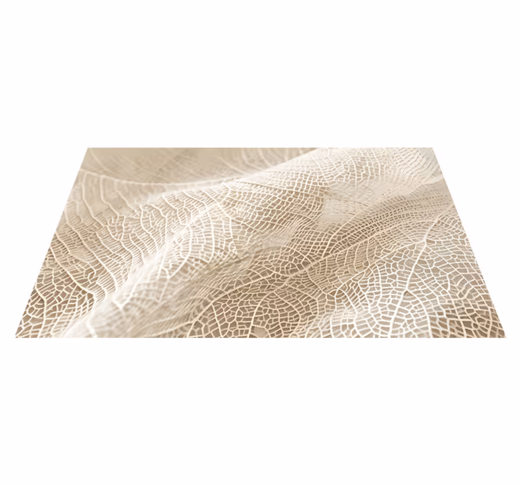 Minimalist leaves beige vinyl carpet - TenStickers