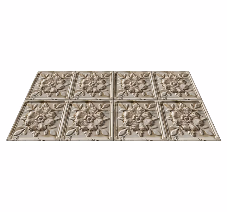Antic tiles beige vinyl carpet - TenStickers