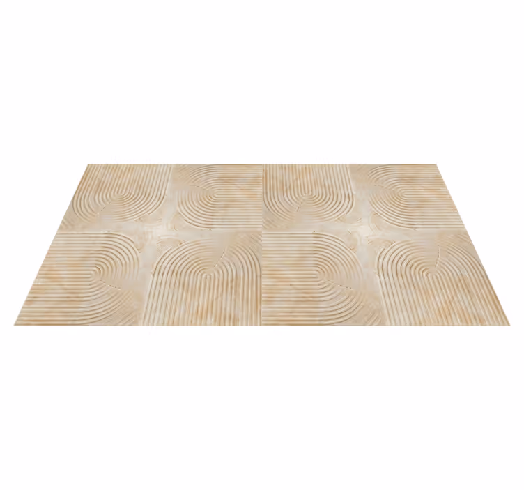Modern arcs beige vinyl carpet - TenStickers