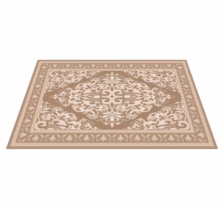 Oriental design beige vinyl carpet - TenStickers