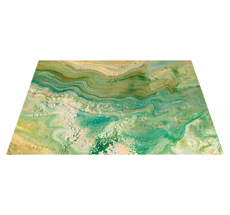 Green & beige colors marble vinyl carpet - TenStickers