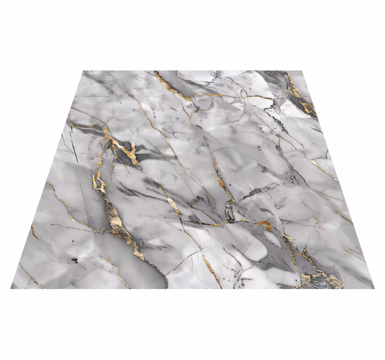 Grey & Gold marble vinyl carpet - TenStickers