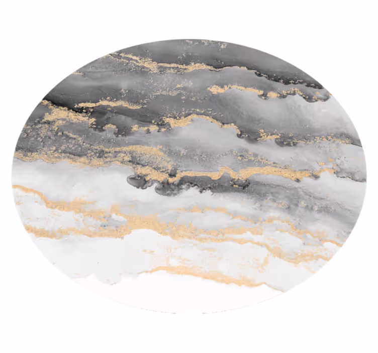 Grey with golden details marble vinyl carpet - TenStickers
