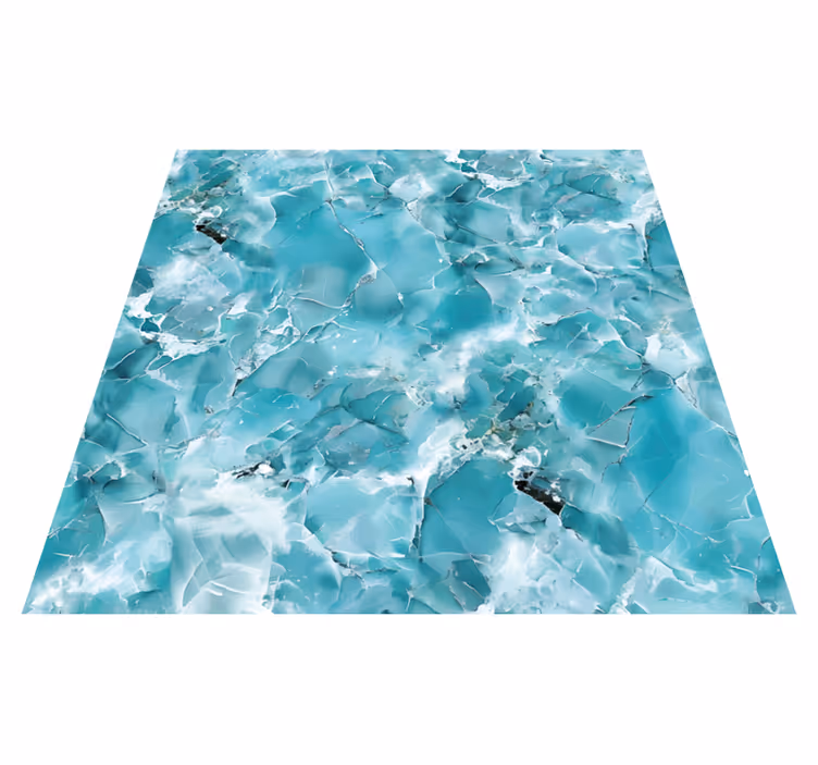 Turquoise blue marble vinyl carpet - TenStickers