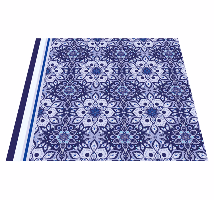 Vintage floral design blue vinyl carpet - TenStickers