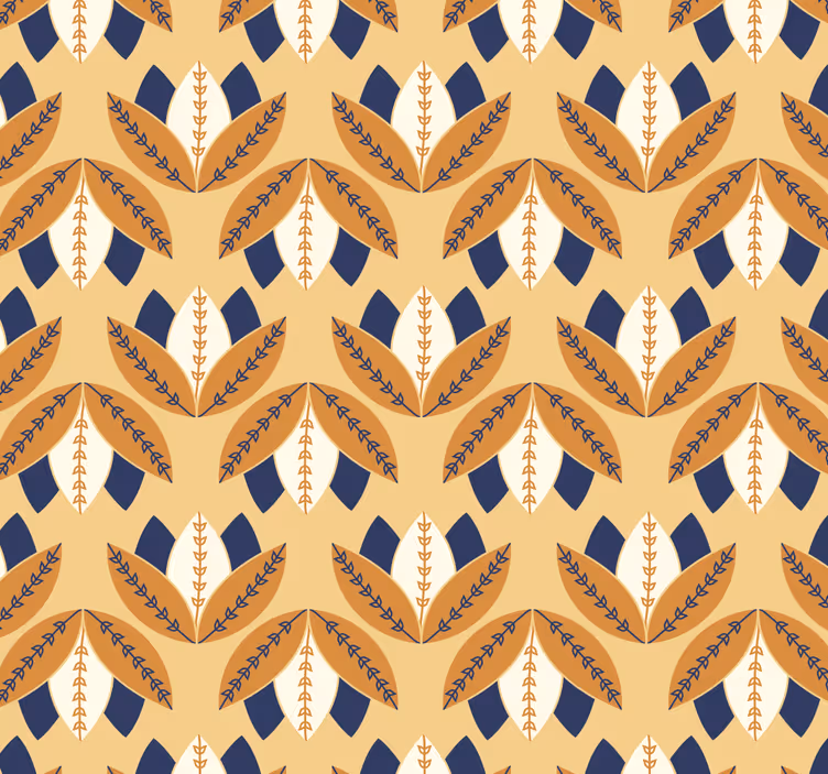 abstract floral pattern wallpaper flowery - TenStickers