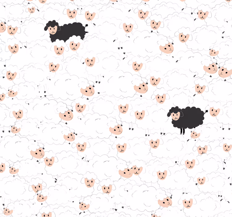 Sheep Delight Motif wallpaper for the nursery - TenStickers