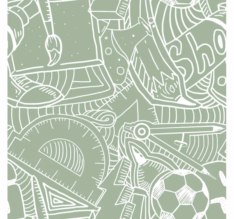 green school chalk teenage bedroom wallpaper - TenStickers