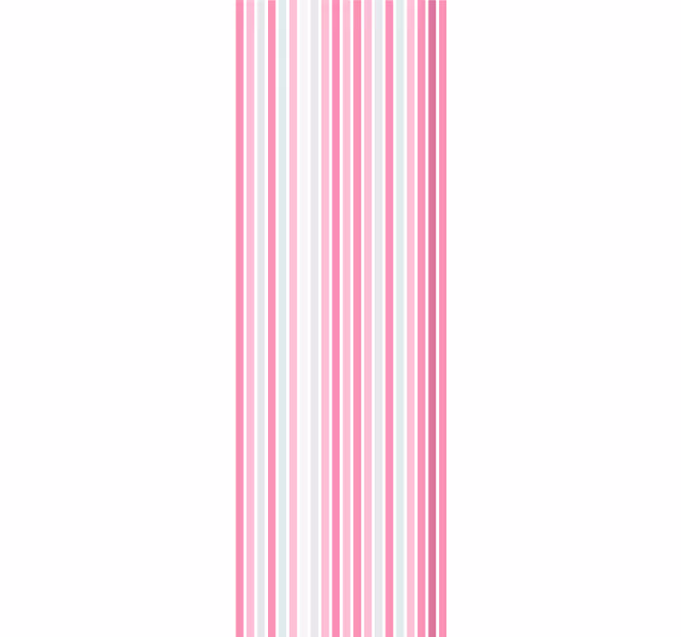Elegant pink and white motif vertical striped wallpaper - TenStickers