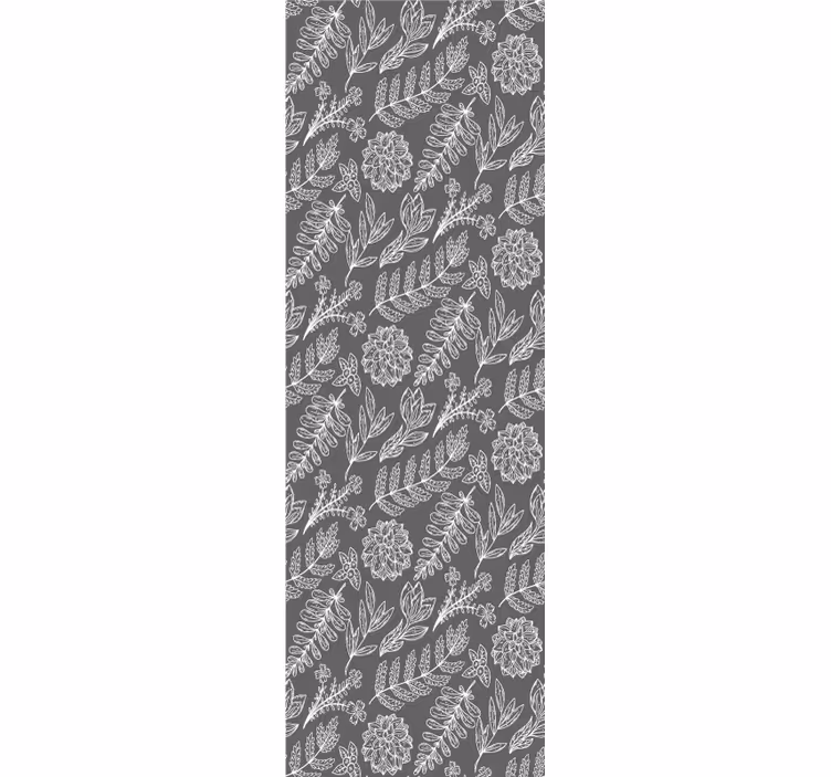 Stylish grey motif wallpaper flowery - TenStickers