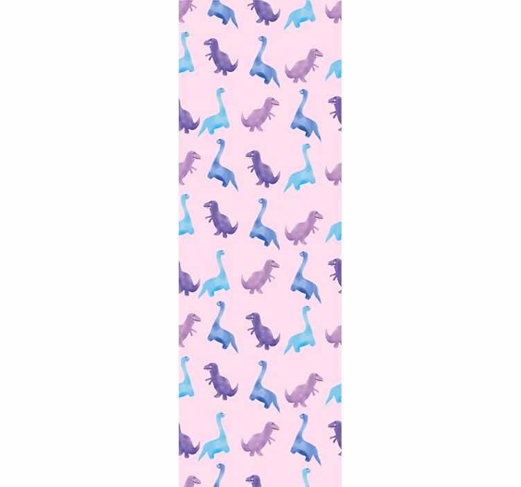 Pink nursey pattern dino wallpaper - TenStickers