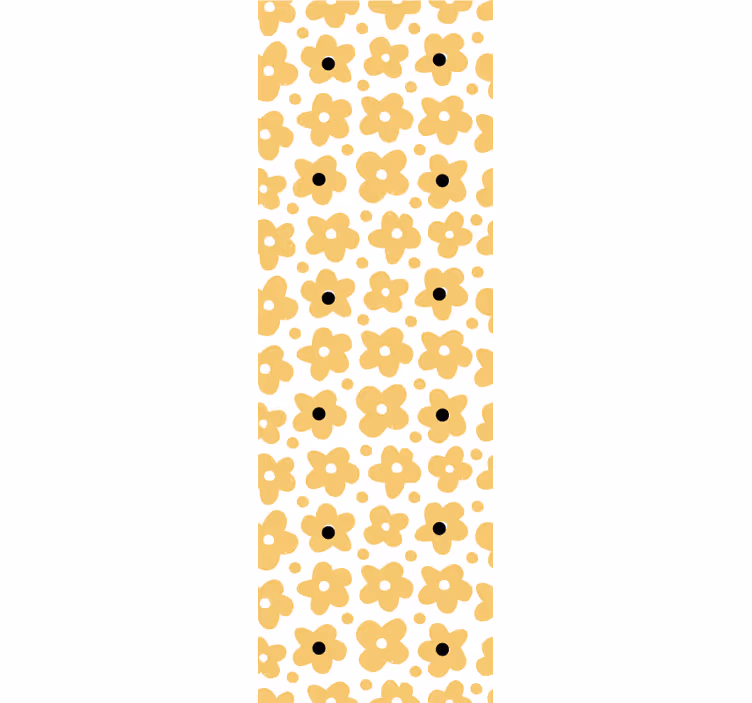 Yellow simple motif flowers wallpaper - TenStickers