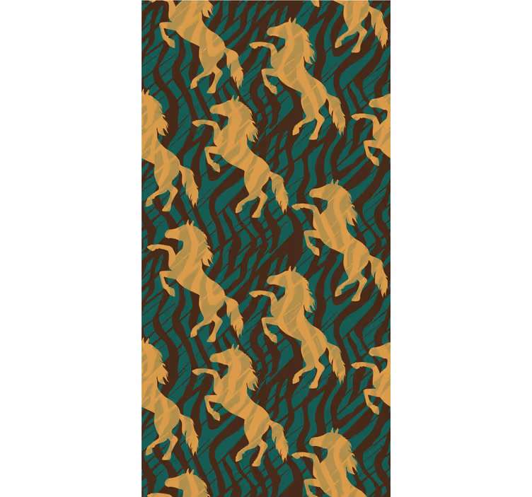 Elegant gallop motif wallpaper horses - TenStickers