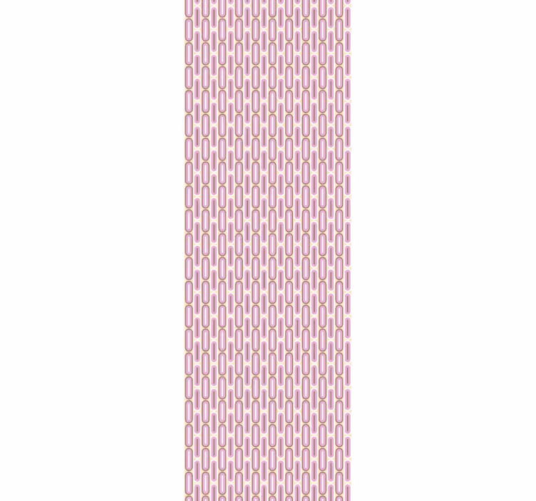Curved pink pattern entrance wallpaper - TenStickers