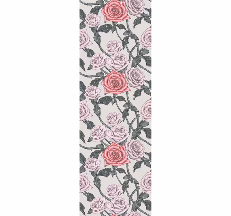 Rose Vine Pattern flowers wallpaper - TenStickers