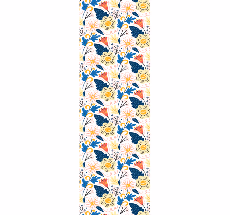 Flowering colorful design flowers wallpaper - TenStickers