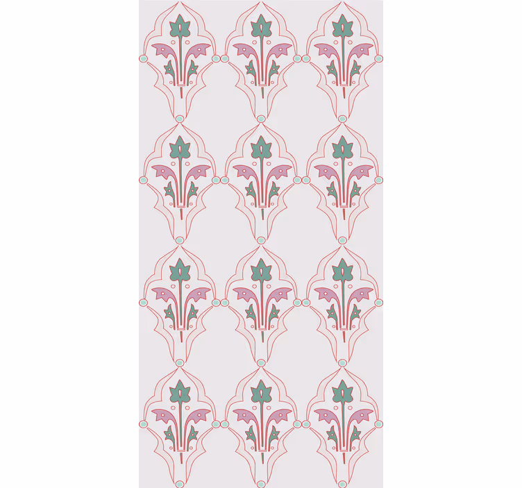 Damasco floral motif flowers wallpaper - TenStickers