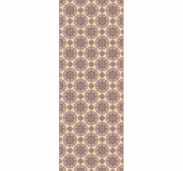Ornate beige pattern wallpaper flowery - TenStickers