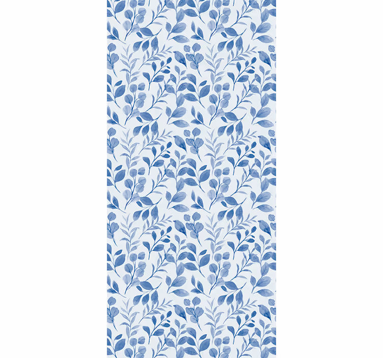 Blue branch pattern flowers wallpaper - TenStickers