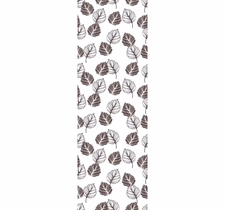 Brown and while botanical motif leaves wallpaper - TenStickers