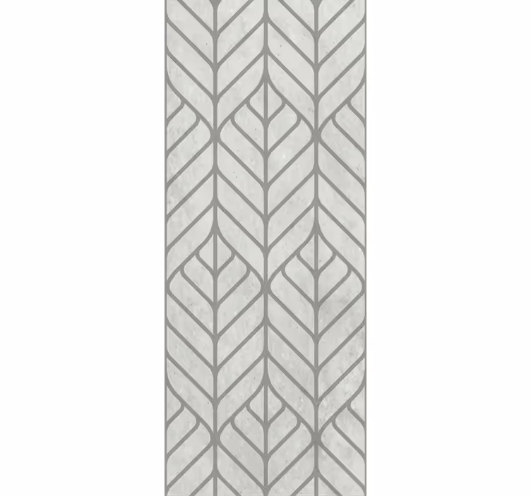 Leafy geometric design living room wallpaper - TenStickers