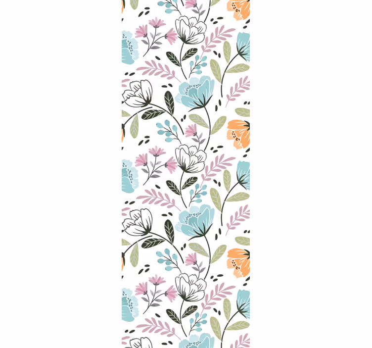 Floral botanical arrangement bathroom wallpaper - TenStickers