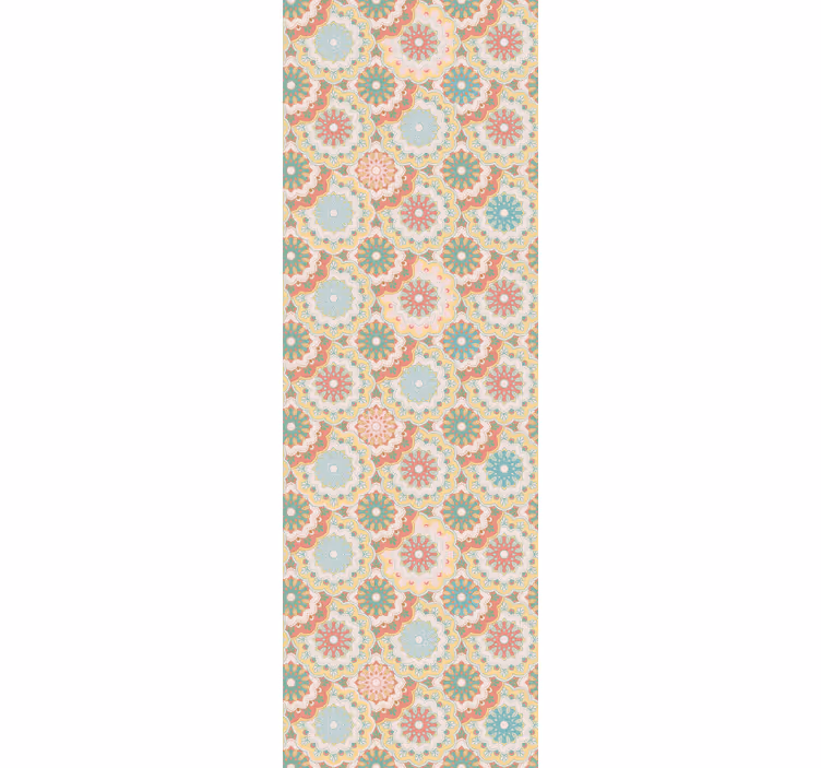 Ornate circular design wallpaper flowery - TenStickers