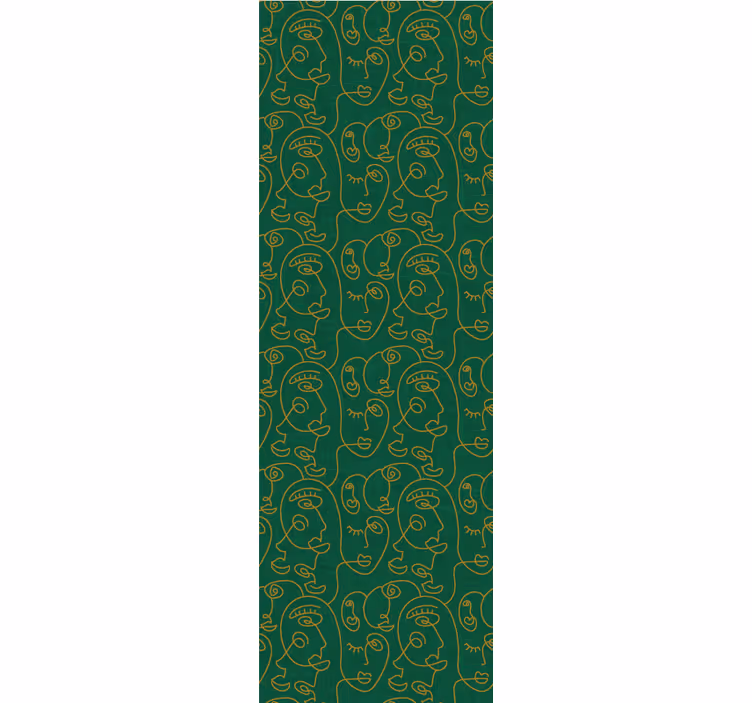 Unique Line Faces art deco wallpaper - TenStickers
