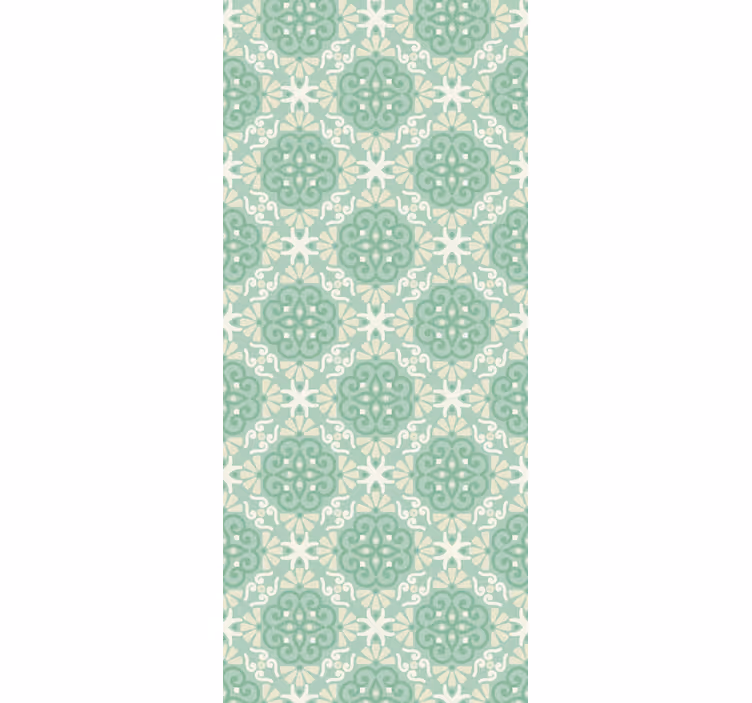 Soft green circular motif other ornamental wallpaper - TenStickers
