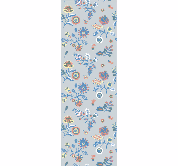 Illustrative bloom design flowers wallpaper - TenStickers