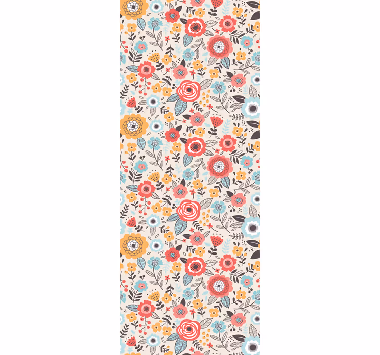 Colorful Floral Design flowers wallpaper - TenStickers