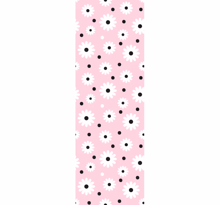 Pink and white daisies flowers wallpaper - TenStickers