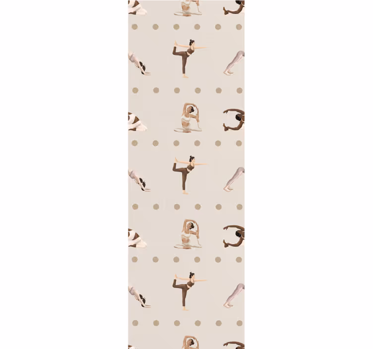 Yoga Poses Figures art deco wallpaper - TenStickers