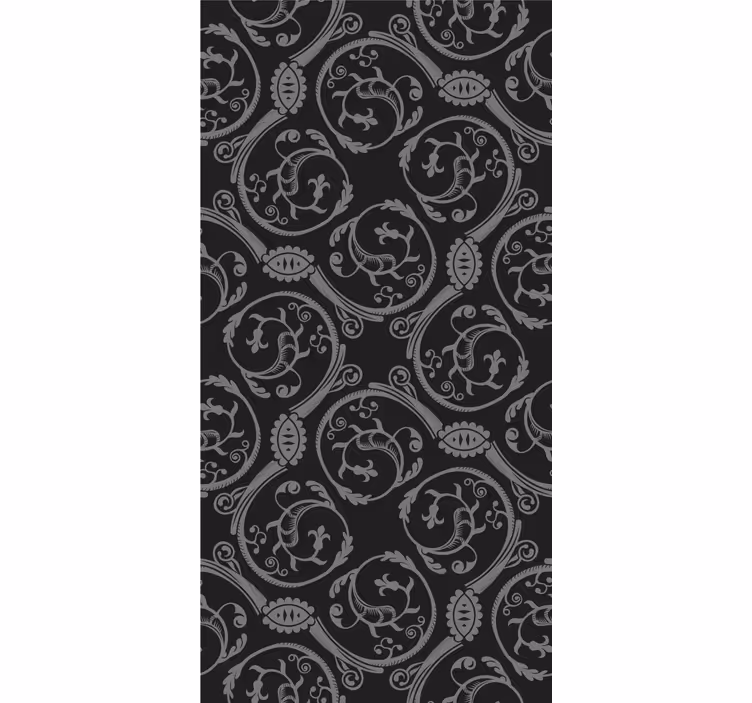 Elegant black elements wallpaper flowery - TenStickers