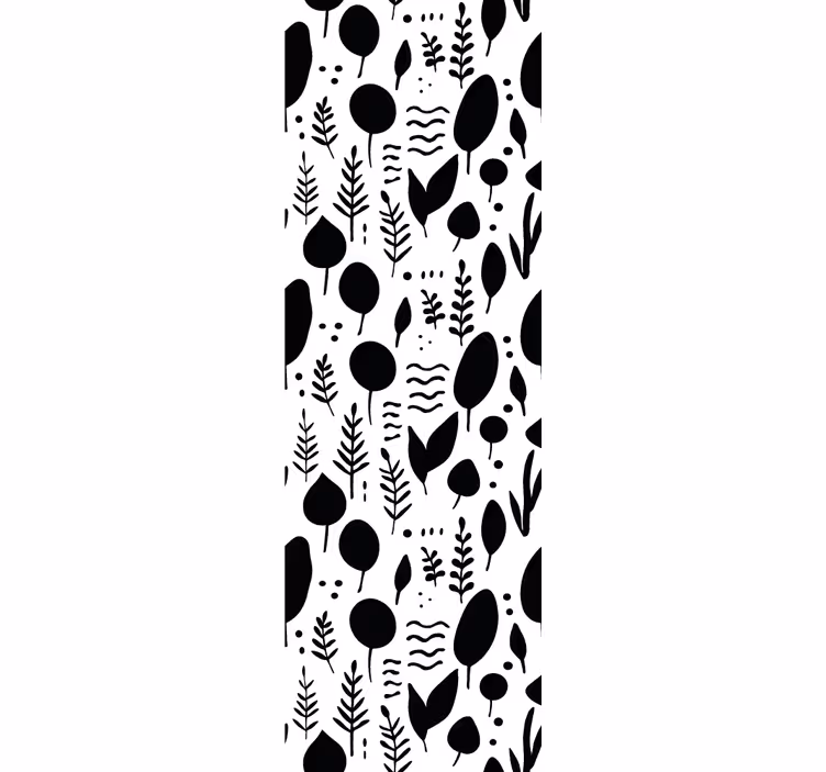 Black and white collection leaves wallpaper - TenStickers